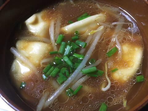 市販のラーメンスープで☆水餃子スープ